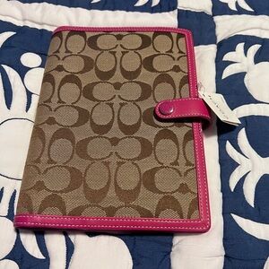 Brown and Pink Monogrammed Notebook Cover